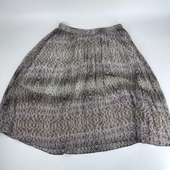 Great Jones Python Print Ruffle Midi Skirt Brown Beige Flowy Boho Size 12 - Picture 7 of 16